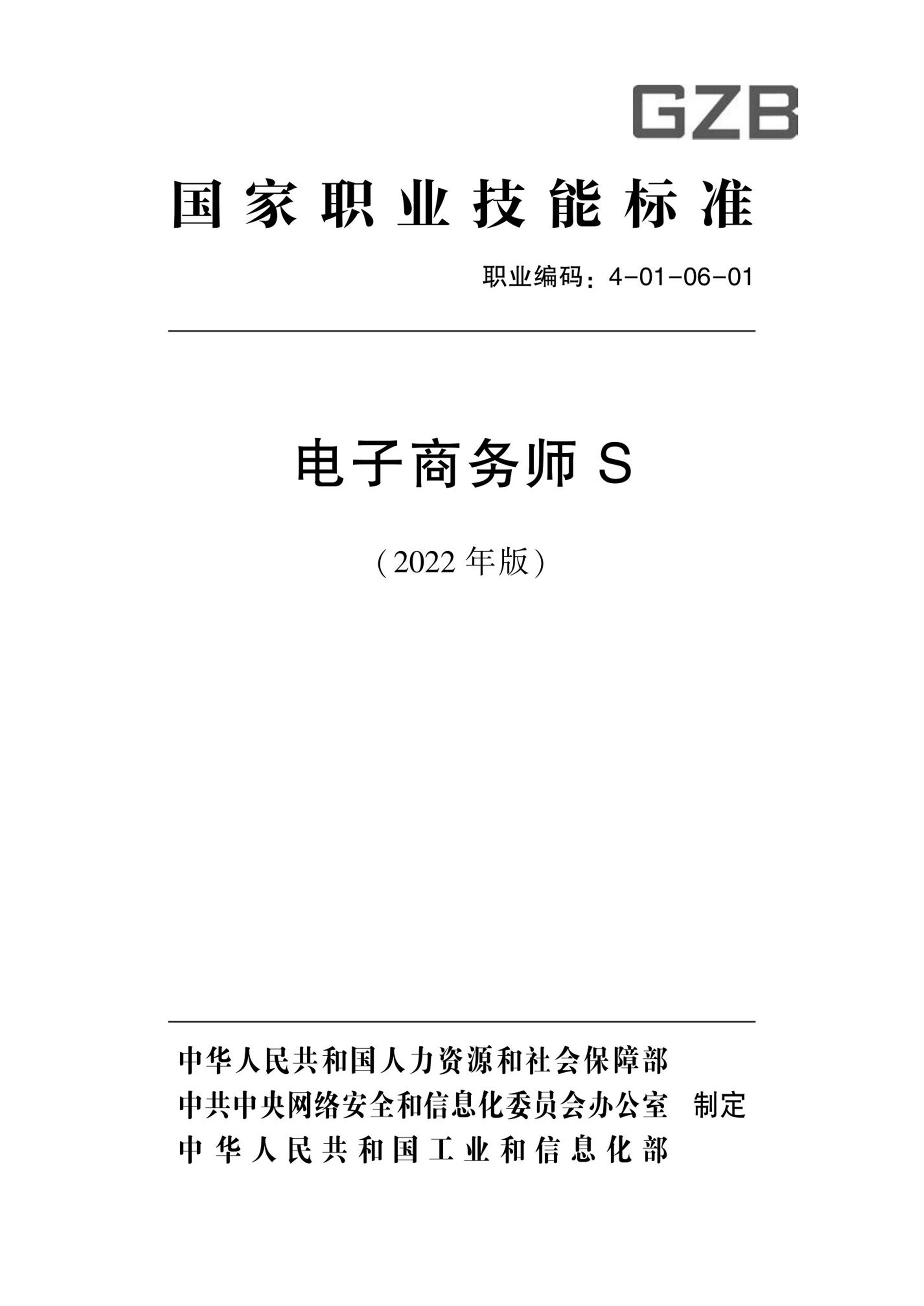 国家职业技术技能标准 4-01-06-01 电子商务师S 人社厅发[2022]33号资源截图