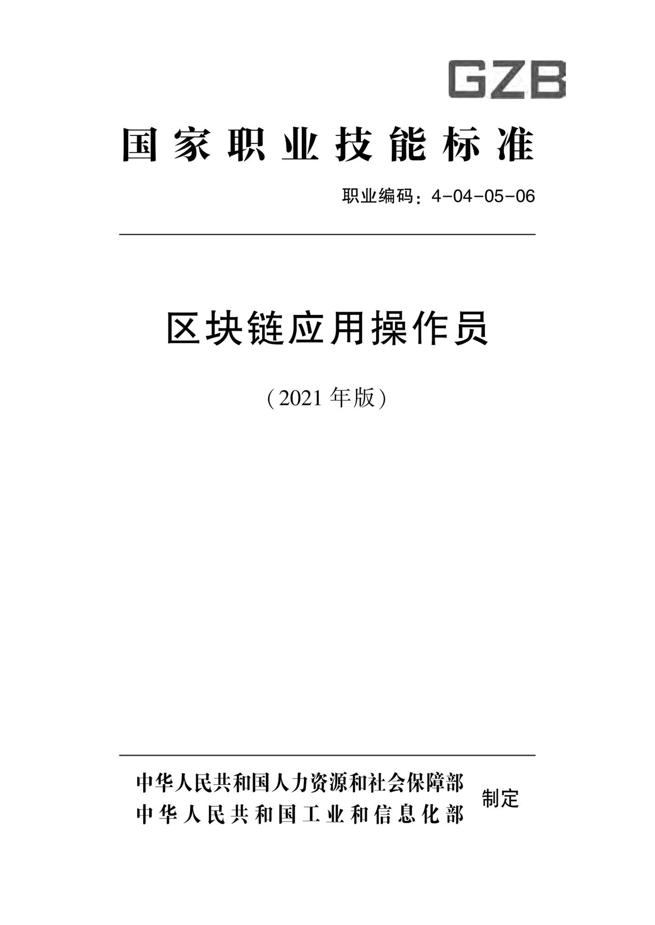 国家职业技术技能标准 4-04-05-06 区块链应用操作员 人社厅发[2021]37号资源截图