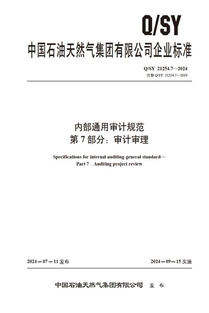 Q/SY 21254.7-2024 内部通用审计规范 第7部分：审计审理资源截图