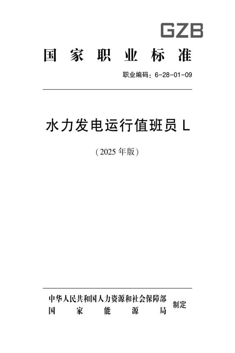 国家职业标准 6-28-01-09 水力发电运行值班员L (2025年版)资源截图