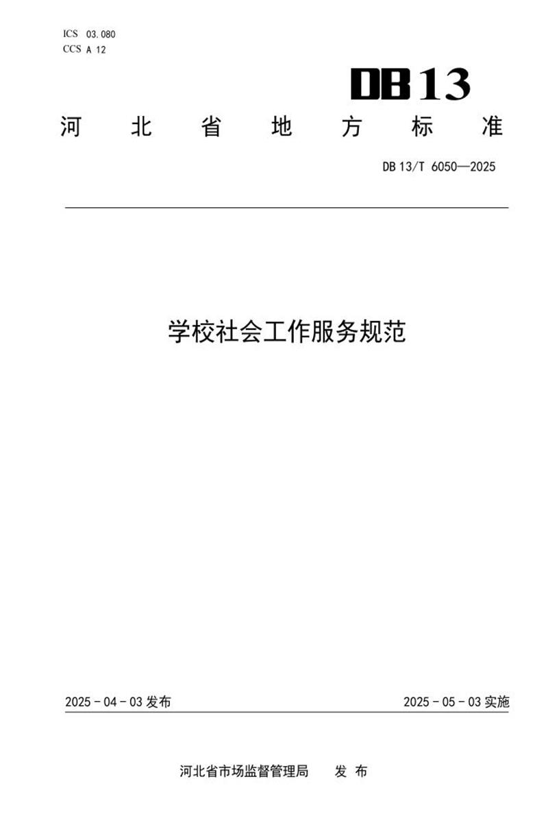 DB13/T 6050-2025 学校社会工作服务规范资源截图