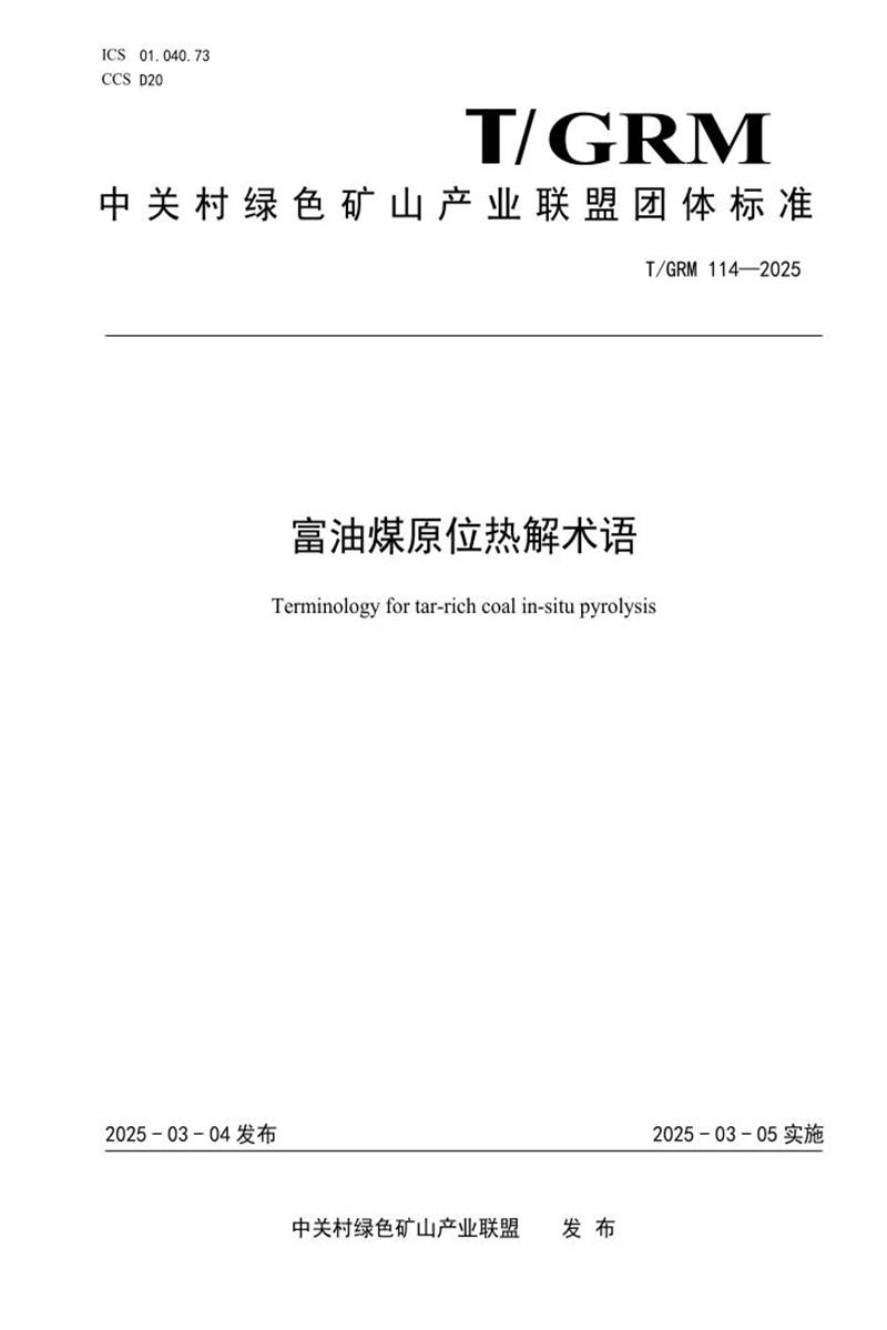 T/GRM 114-2025 富油煤原位热解术语资源截图