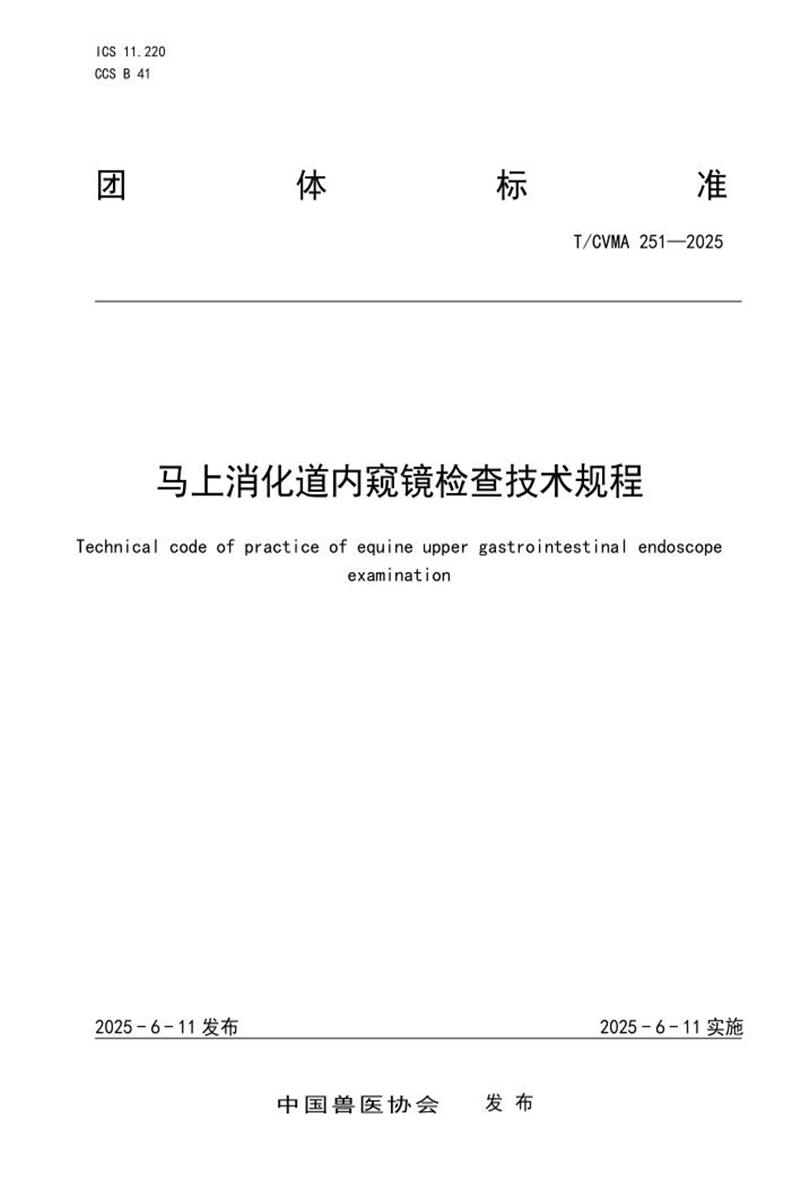 T/CVMA 251-2025 马上消化道内窥镜检查技术规程资源截图