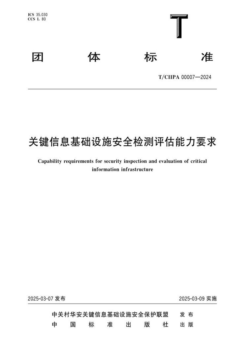 T/CIIPA 00007-2024 关键信息基础设施安全检测评估能力要求资源截图