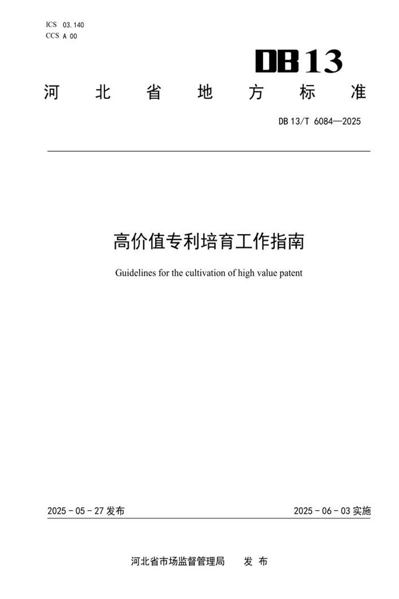 DB13/T 6084-2025 高价值专利培育工作指南资源截图