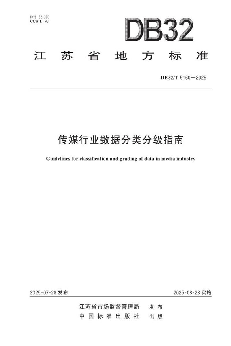 DB32/T 5160-2025 传媒行业数据分类分级指南资源截图