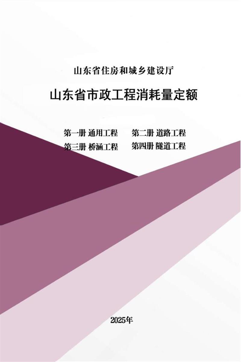 山东省市政工程消耗量定额 第一册 通用工程 第二册 道路工程 第三册 桥涵工程 第四册 隧道工程 2025年版资源截图