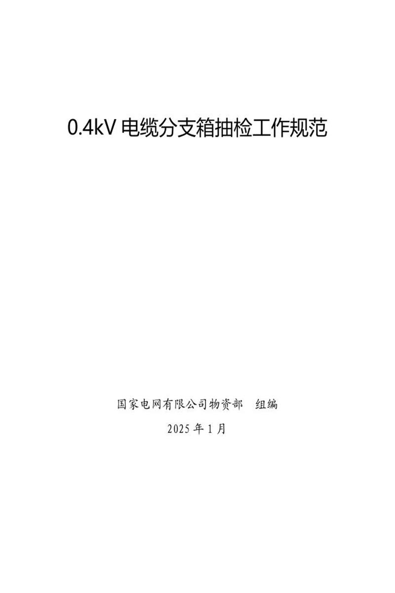 国家电网公司抽检标准 12 0.4kV电缆分支箱抽检工作规范资源截图