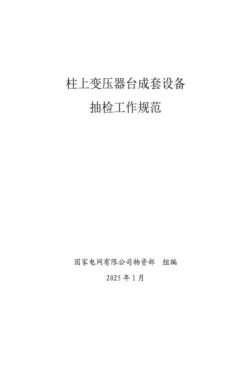 国家电网公司抽检标准 04 柱上变压器台成套设备抽检工作规范资源截图
