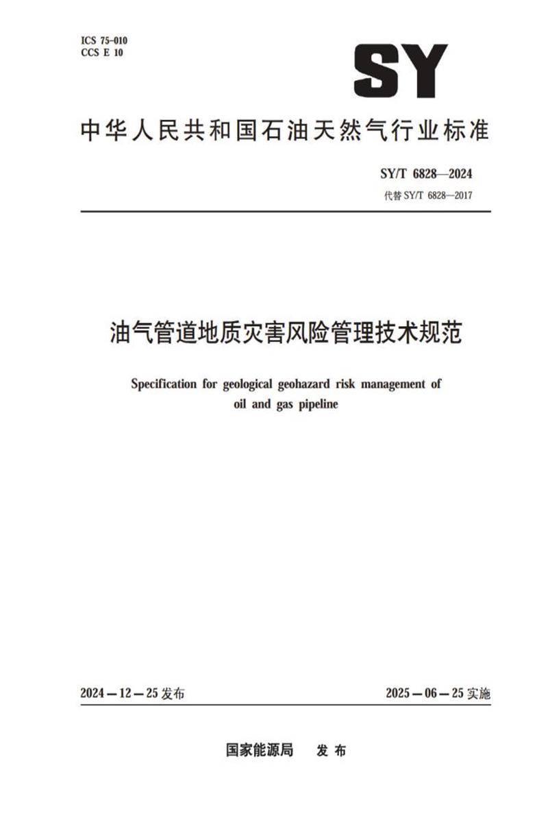 SY/T 6828-2024 油气管道地质灾害风险管理技术规范资源截图