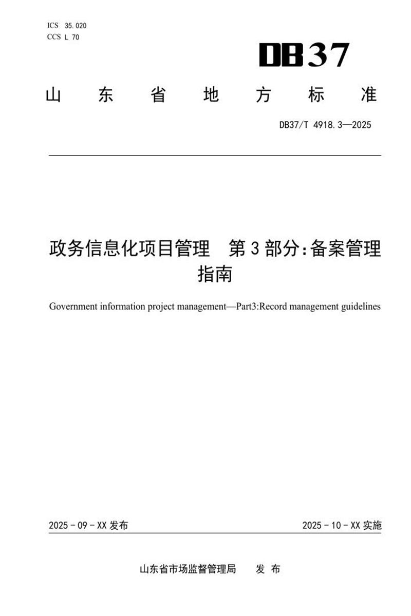 DB37/T 4918.3-2025 政务信息化项目管理 第3部分：备案管理指南资源截图