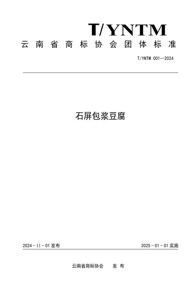 T/YNTM 001-2024 石屏包浆豆腐资源截图