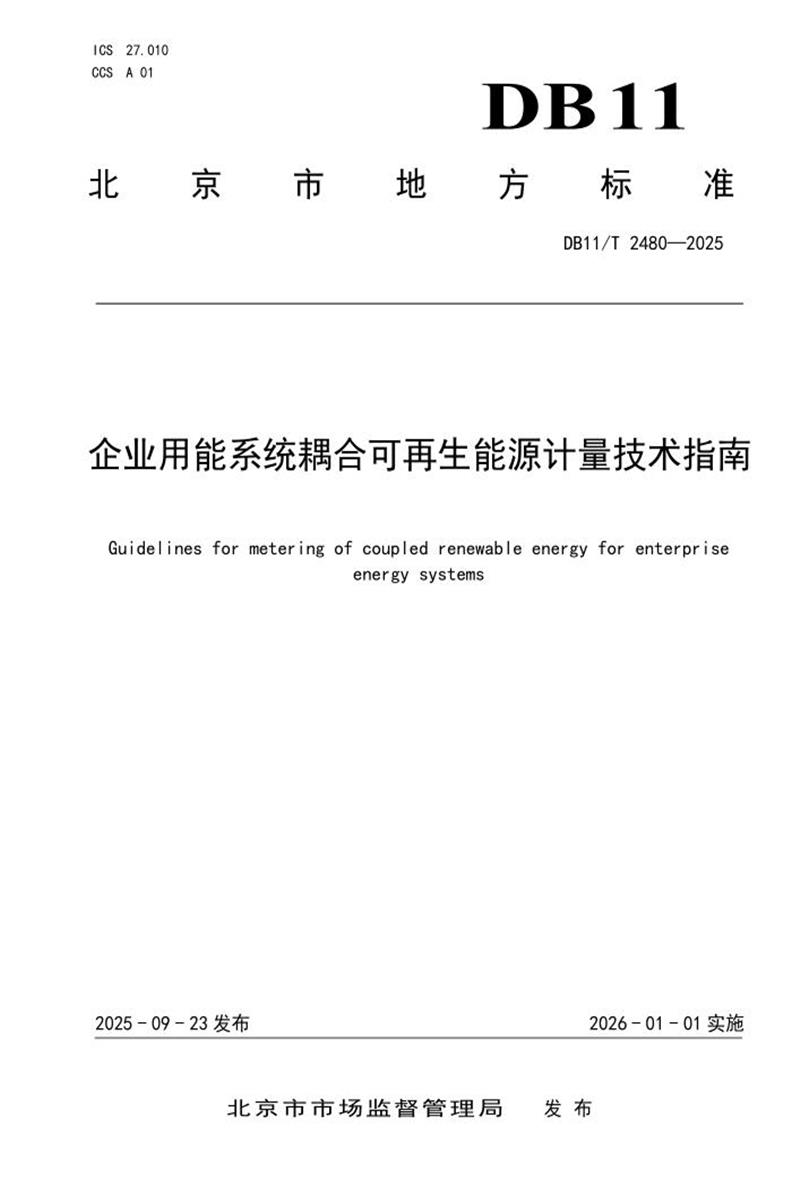 DB11/T 2480-2025 企业用能系统耦合可再生能源计量技术指南资源截图