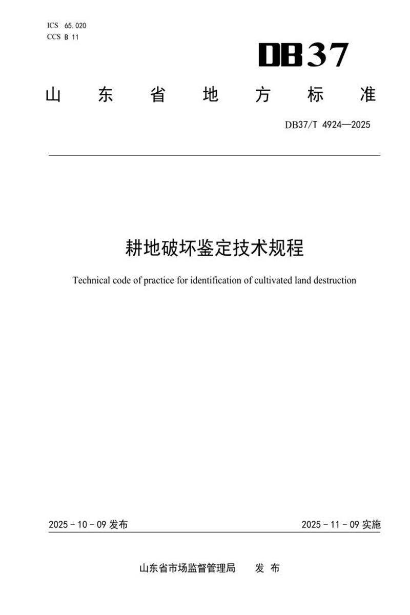 DB37/T 4924-2025 耕地破坏鉴定技术规程资源截图