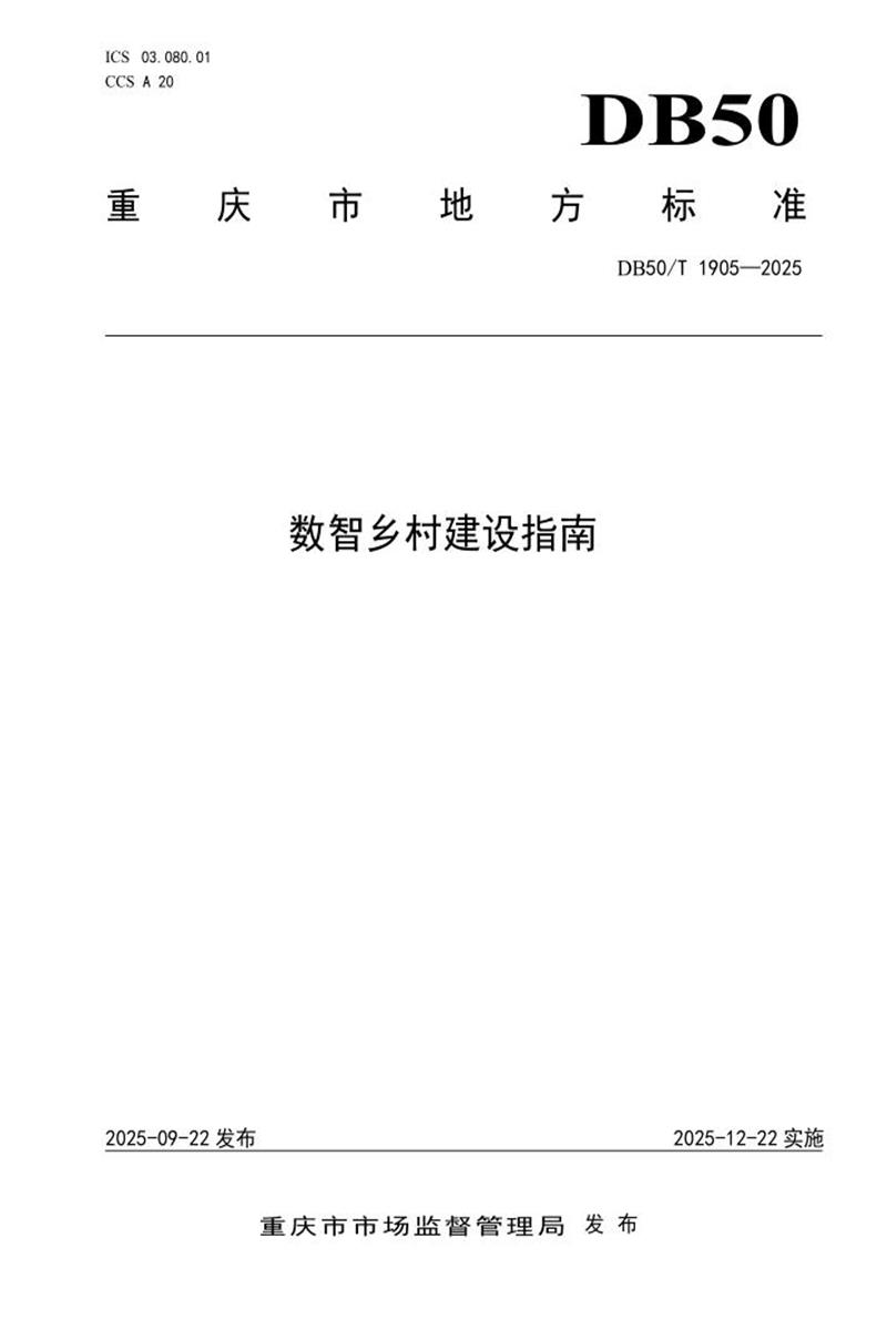 DB50/T 1905-2025 数智乡村建设指南资源截图