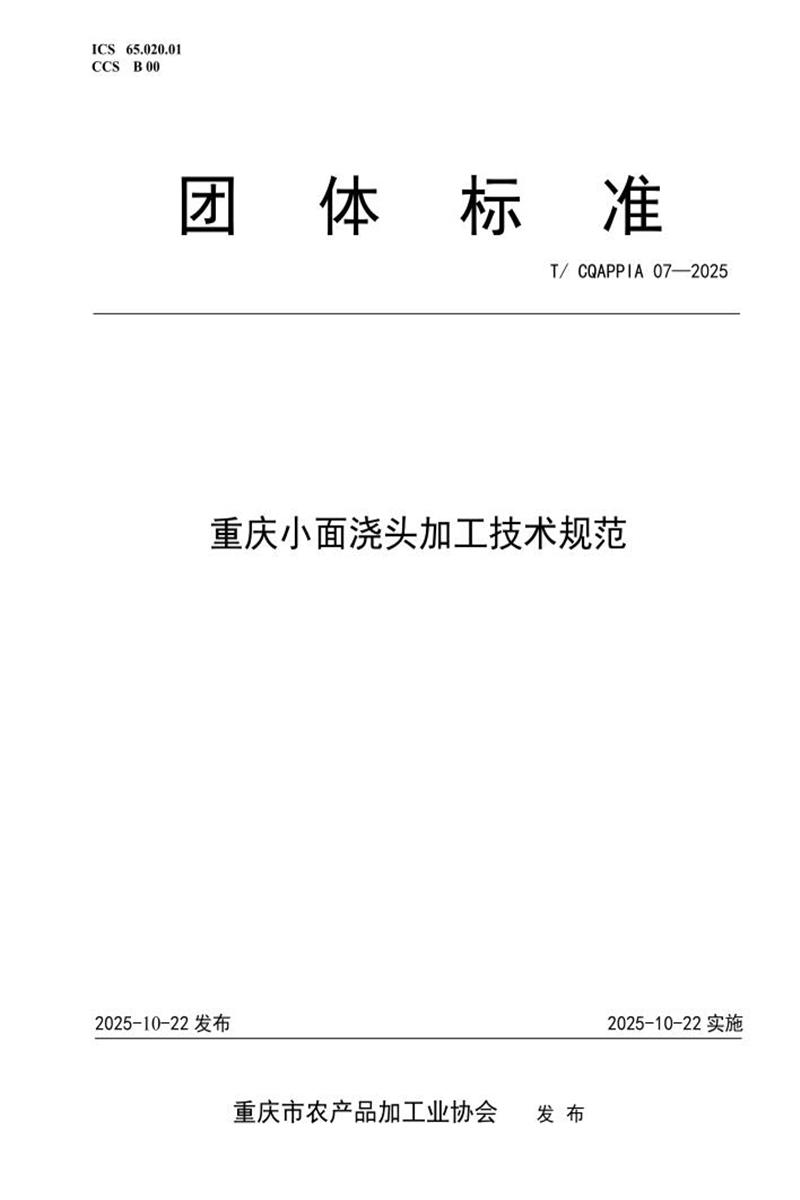 T/CQAPPIA 07-2025 重庆小面浇头加工技术规范资源截图