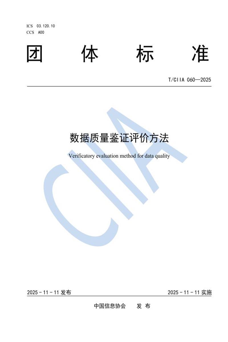 T/CIIA 060-2025 数据质量鉴证评价方法资源截图