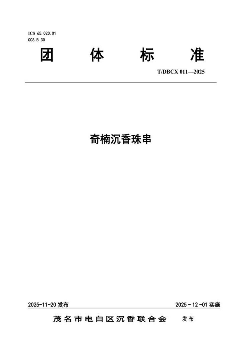 T/DBCX 011-2025 奇楠沉香珠串资源截图