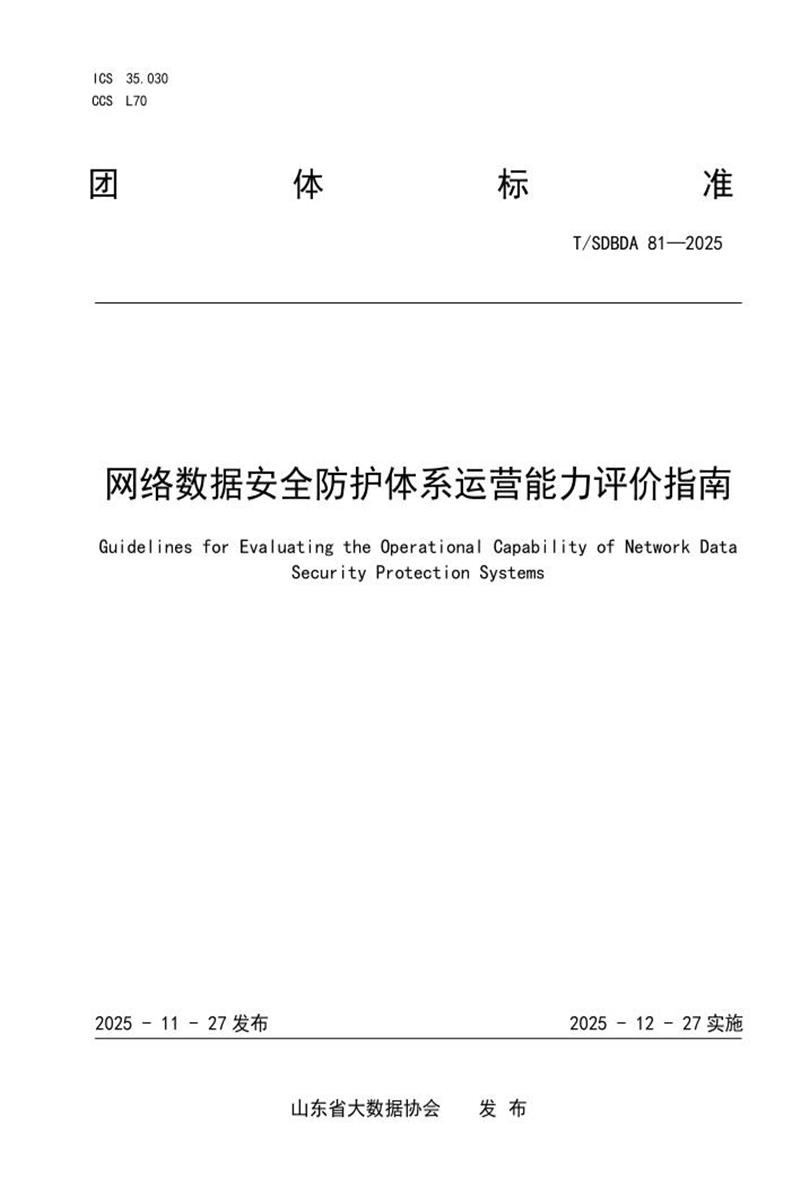 T/SDBDA 81-2025 网络数据安全防护体系运营能力评价指南资源截图