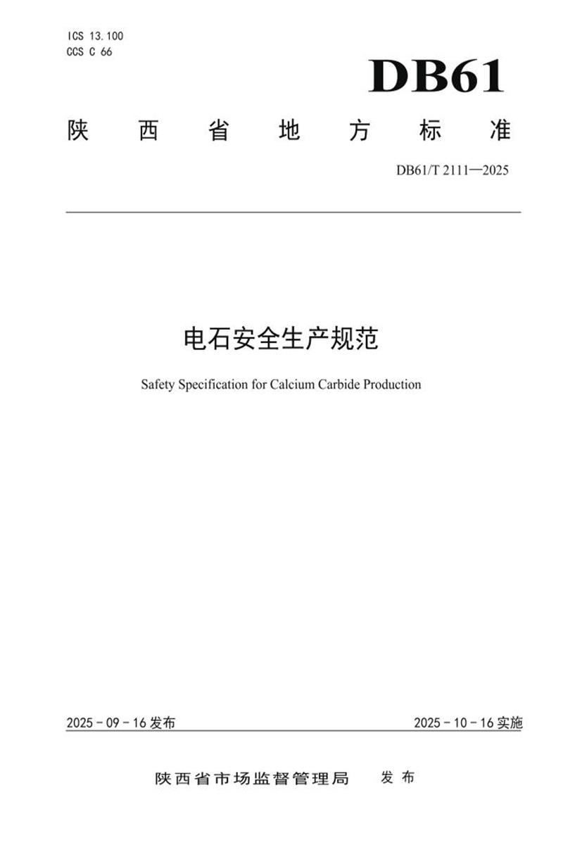 DB61/T 2111-2025 电石安全生产规范资源截图