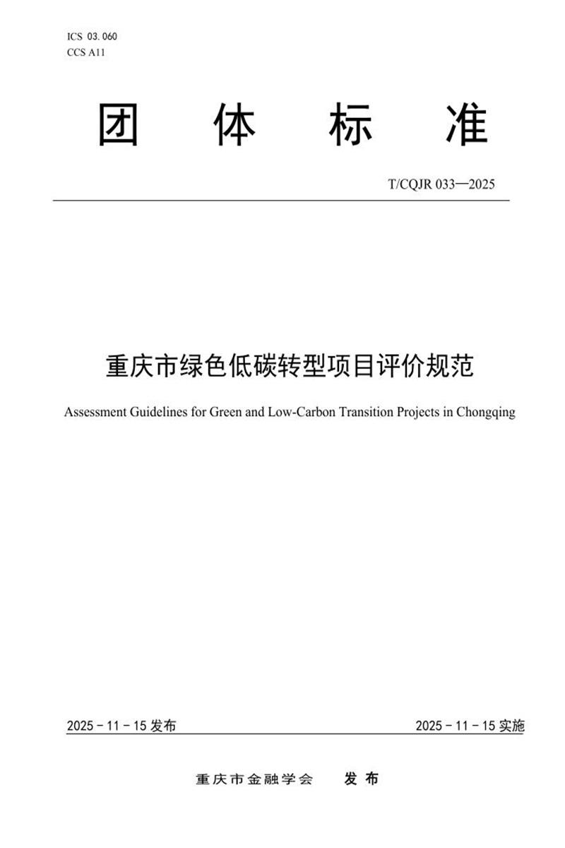 T/CQJR 033-2025 重庆市绿色低碳转型项目评价规范资源截图