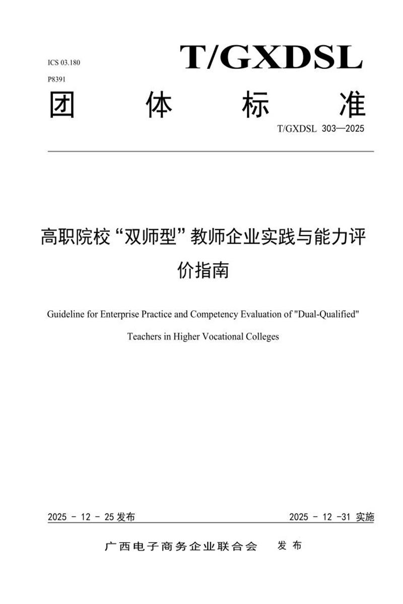T/GXDSL 303-2025 高职院校“双师型”教师企业实践与能力评价指南资源截图