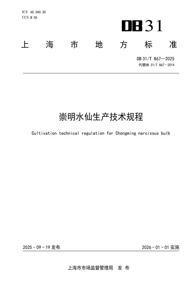 DB31/T 867-2025 崇明水仙生产技术规程资源截图