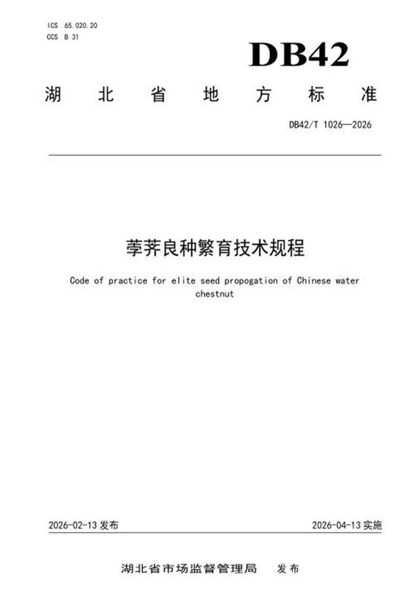 DB42/T 1026-2026 荸荠良种繁育技术规程资源截图