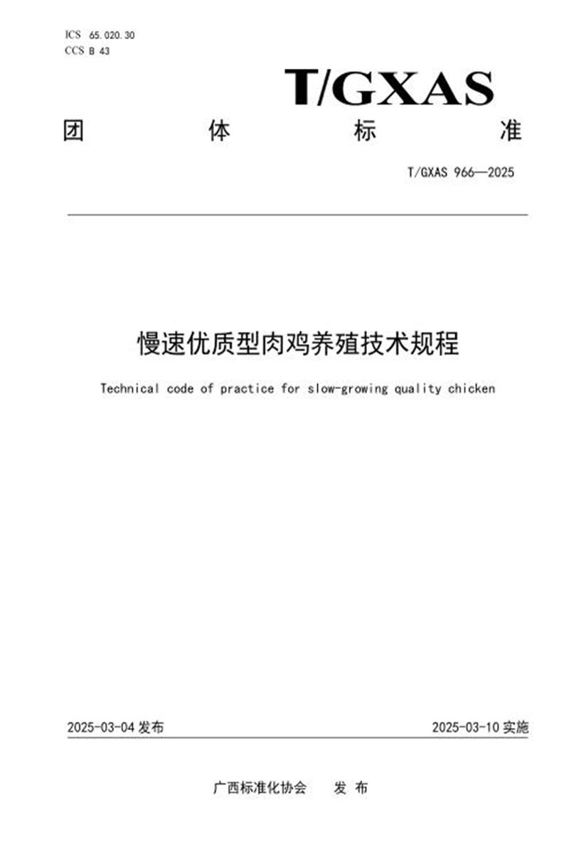 T/GXAS 966-2025 慢速优质型肉鸡养殖技术规程资源截图