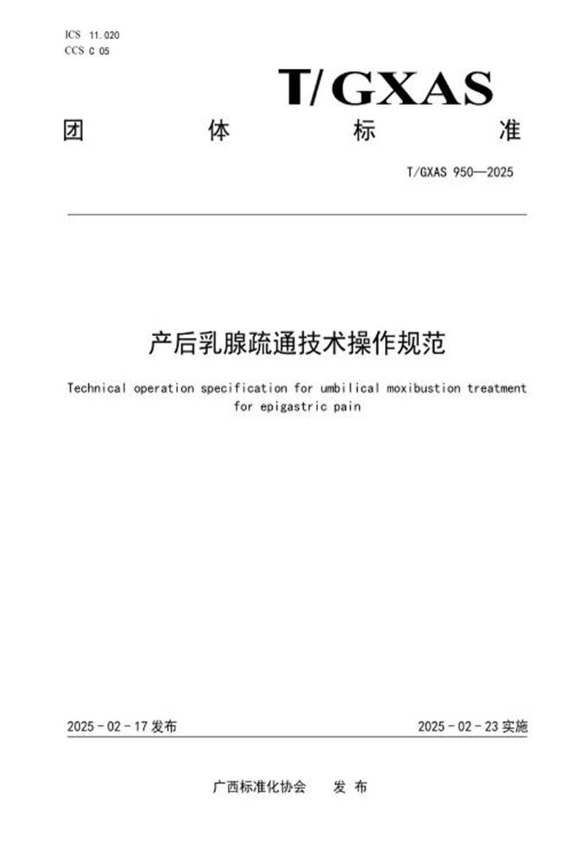 T/GXAS 950-2025 产后乳腺疏通技术操作规范资源截图