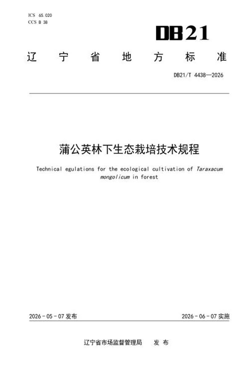 DB21/T 4438-2026 蒲公英林下生态栽培技术规程资源截图