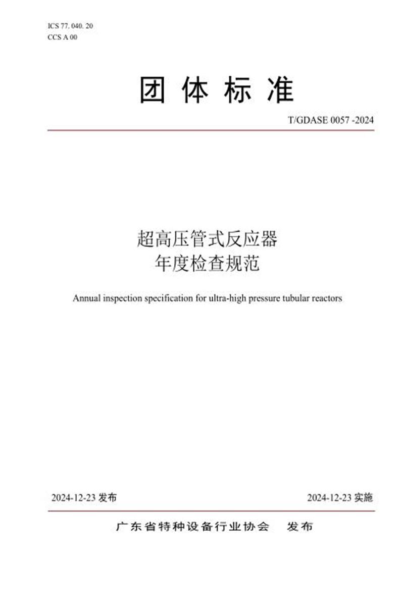 T/GDASE 0057-2024 超高压管式反应器年度检查规范资源截图