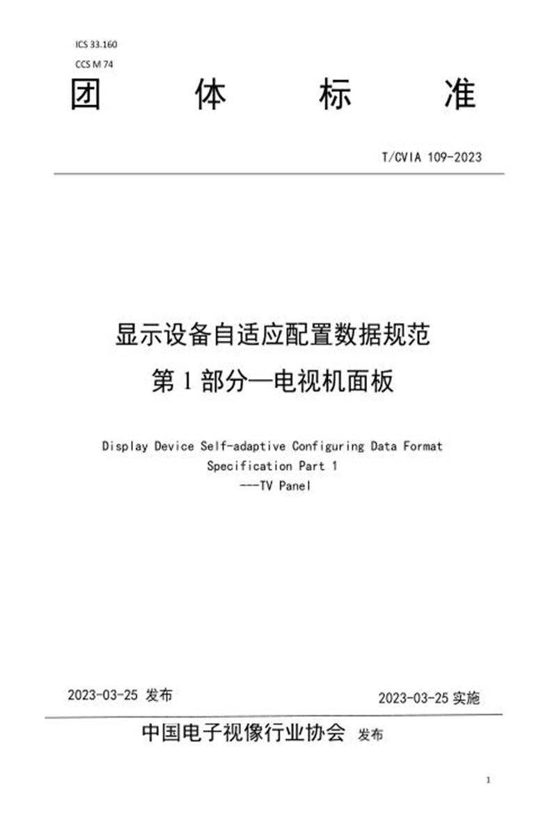T/CVIA 109-2023 显示设备自适应配置数据规范 第1部分：电视机面板资源截图