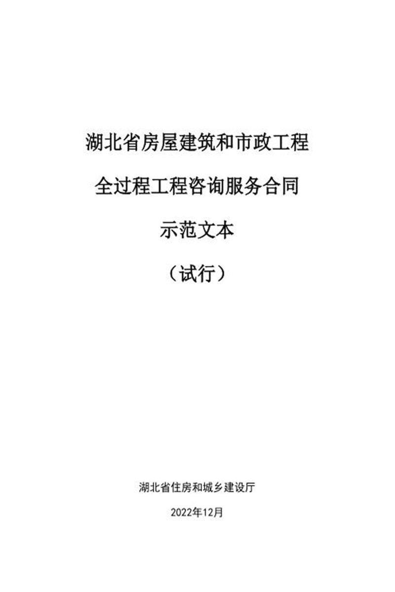湖北省房屋建筑和市政工程全过程工程咨询服务合同示范文本（试行）资源截图