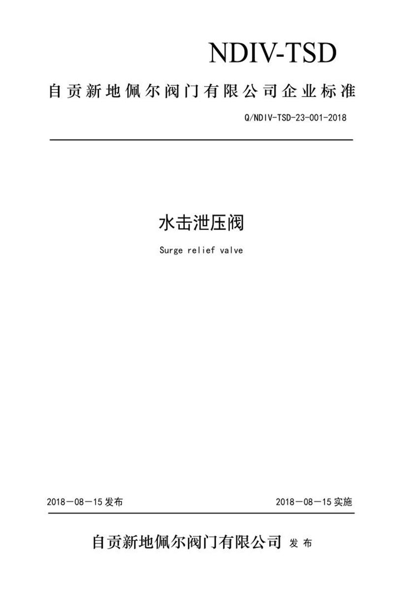Q/NDIV-TSD-23-001-2018 水击泄压阀资源截图