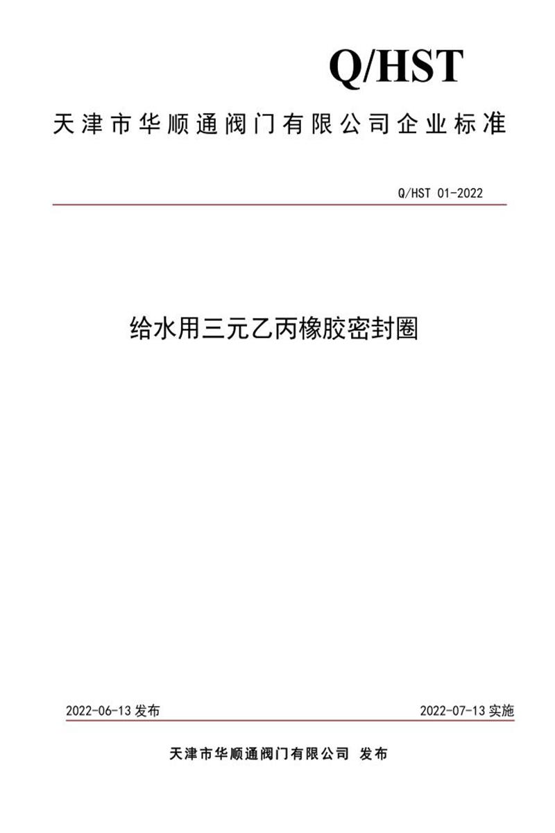 Q/HST 01-2022 给水用三元乙丙橡胶密封圈资源截图