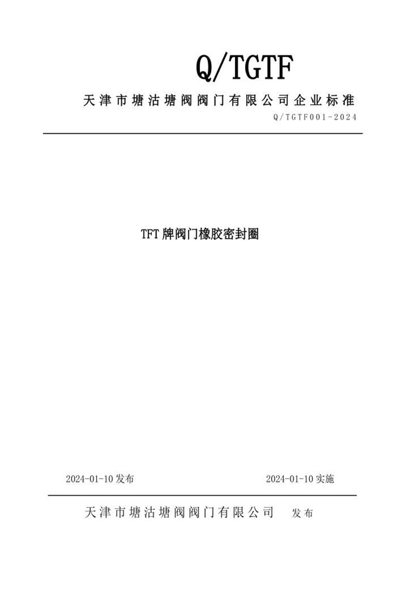 Q/TGTF 001-2024 TFT牌阀门橡胶密封圈资源截图