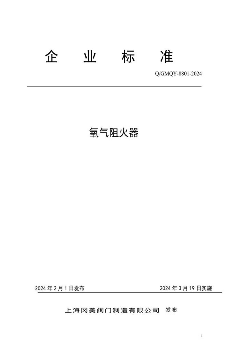 Q/GMQY 8801-2024 氧气阻火器资源截图
