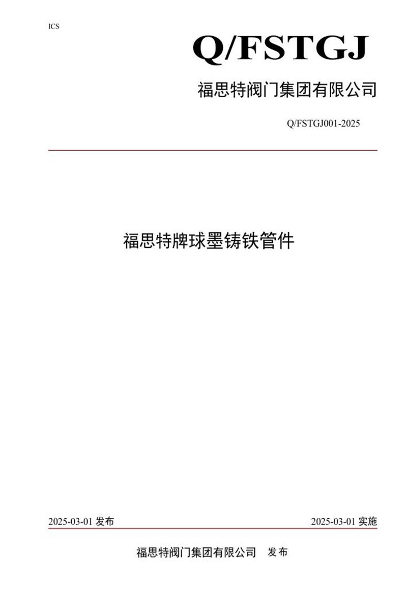 Q/FSTGJ 001-2025 福思特牌球墨铸铁管件资源截图