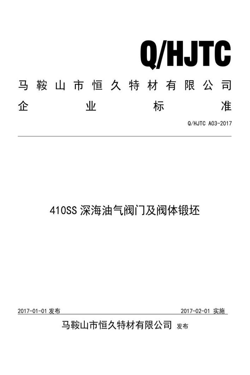 Q/HJTC A03-2017 410SS深海油气阀门及阀体锻坯资源截图
