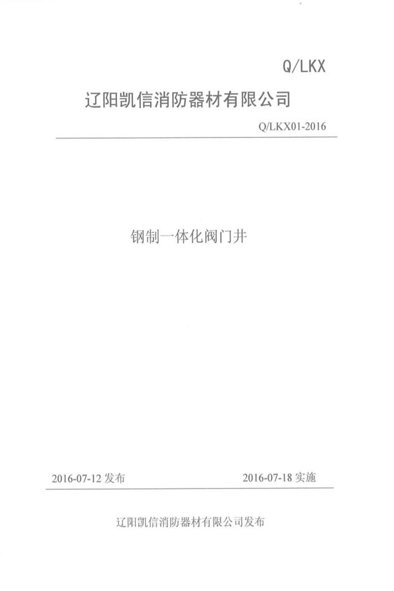 Q/LKX01-2016 钢制一体化阀门井资源截图