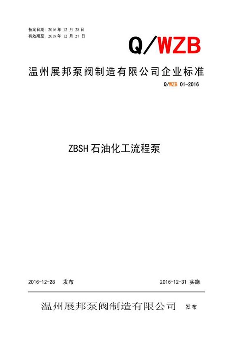 Q/ZB 01-2016 ZBSH石油化工流程泵资源截图