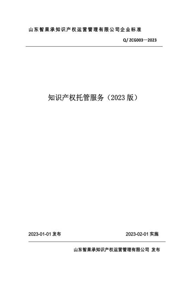Q/ZCG003-2023 知识产权托管服务（2023版）资源截图
