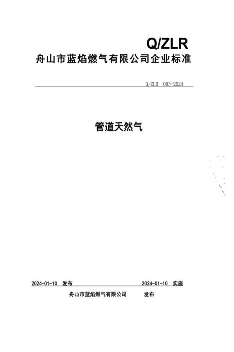 Q/ZLR 003-2024 管道天然气资源截图