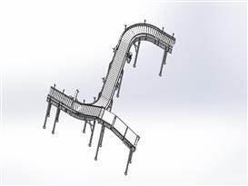 H型滚筒输送线3D模型