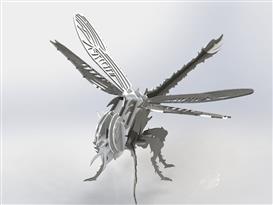 蜻蜓钣金拼图3D模型