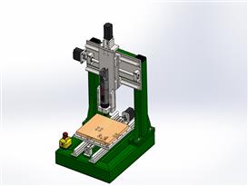 3轴龙门式雕铣机3D模型