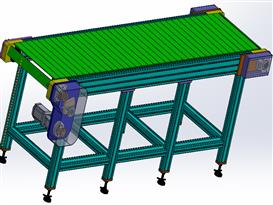 2米链板传动线3D模型
