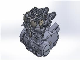 xs650雅马哈发动机3D模