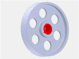 胀套连接的V型带轮3D模